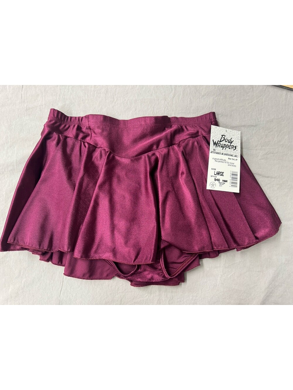 NEW Body Wrappers Leotard Skirt Maroon Size Large